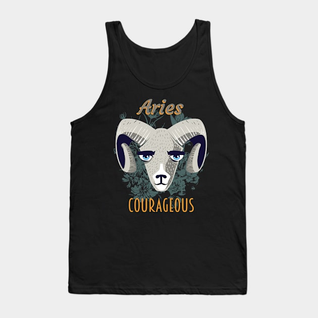 Aries sign of the zodiac Tank Top by Foxxy Merch